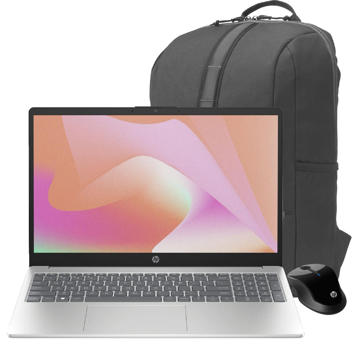 Hewlett Packard 15" Intel Notebook w/ backpack and wireless mouse