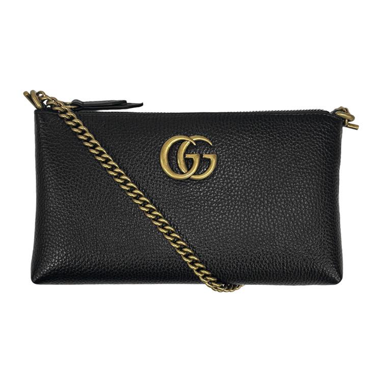 Gucci GG Marmont Leather Chain Clutch Bag