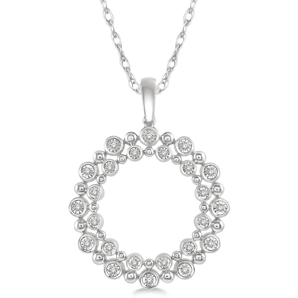 Jilco Inc Twin Halo Diamond Necklace