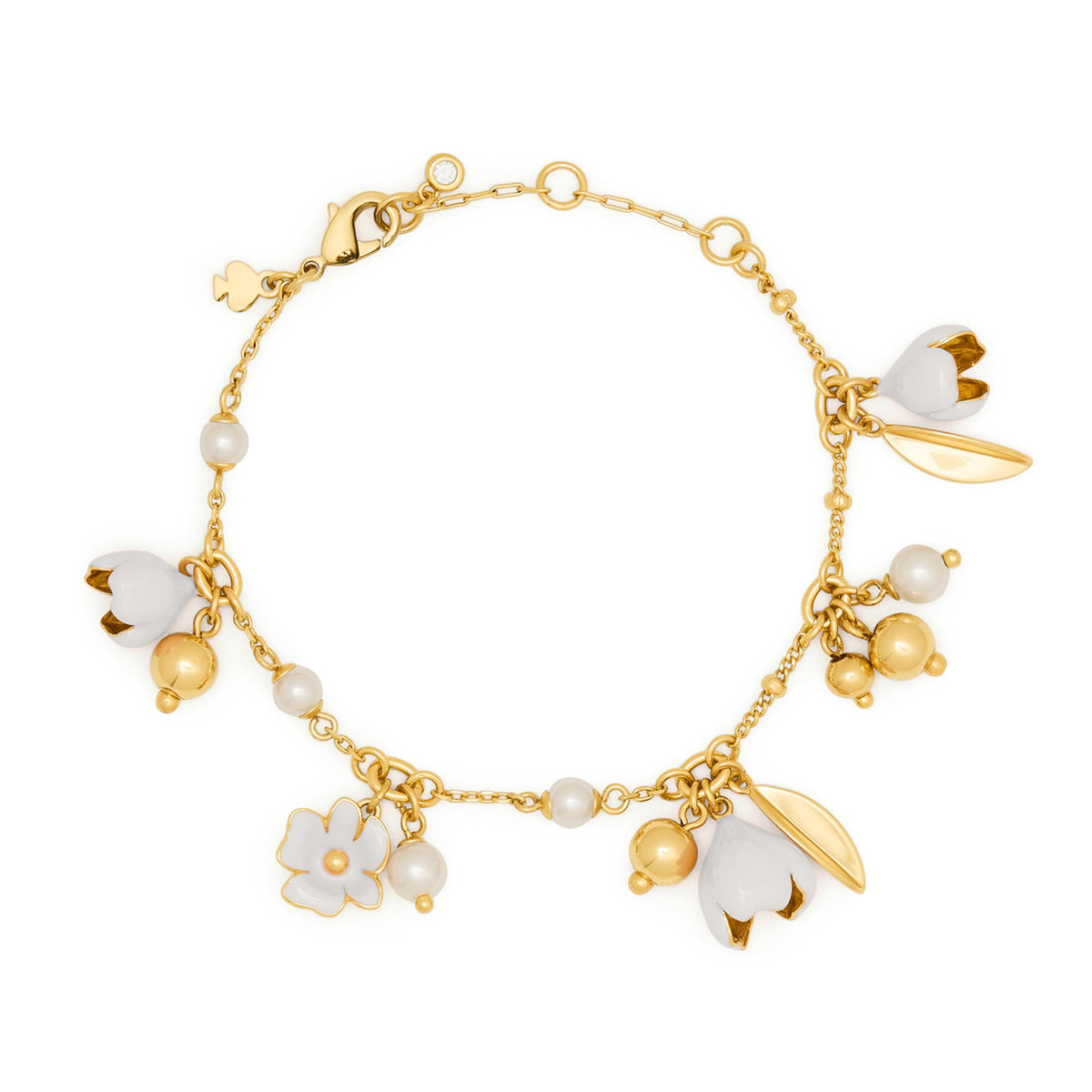 kate spade new york Golden Bloom Scatter Bracelet - White/Gold