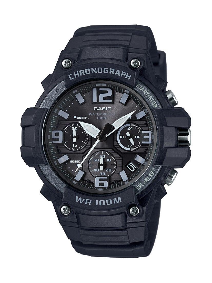 Casio Mens Classic Chronograph Analog Resin Watch Black