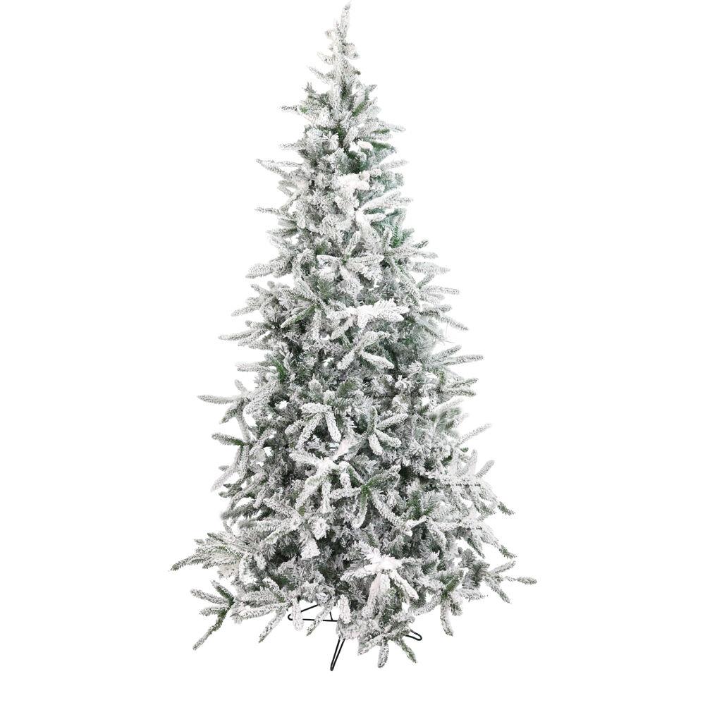 Fraser Hill Farm 6.5-Ft Flocked Mountain Pine Artificial Christmas Tree