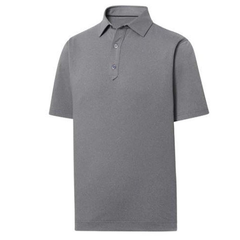 FootJoy Solid Lisle Traditional Fit Polo-Heather Charcoal-SM