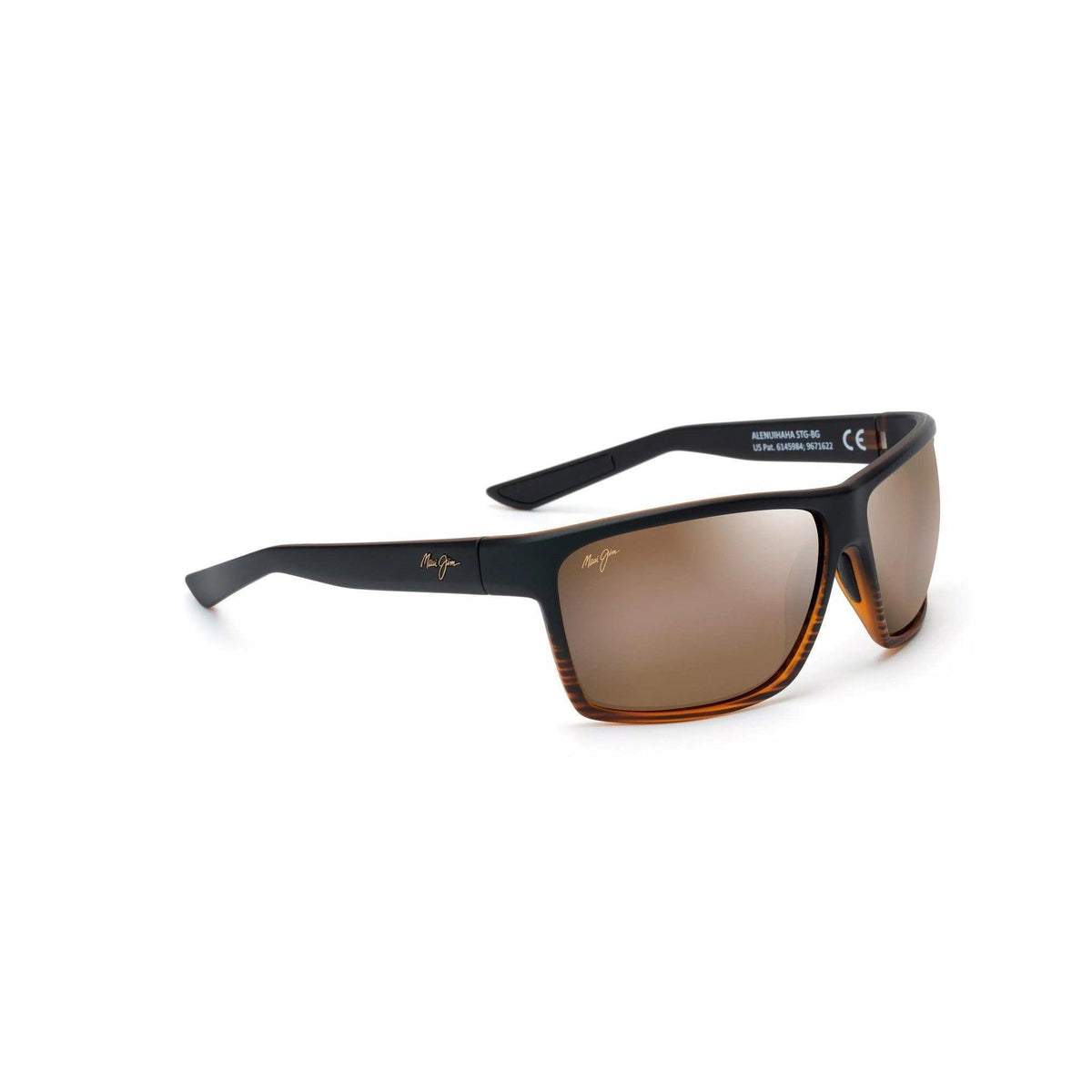 Maui Jim Alenuihaha Polarized Sunglasses Dark Brown Stripe Frame HCL Bronze Lens