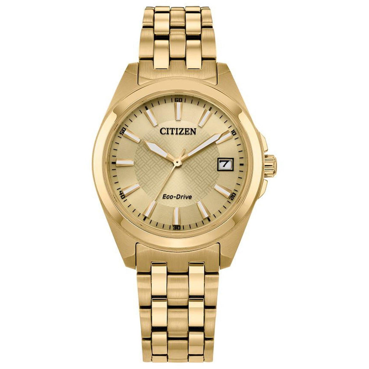 Citizen Ladies' Peyton Eco-Drive Gold-Tone Stainless Steel Watch Champagne Dial