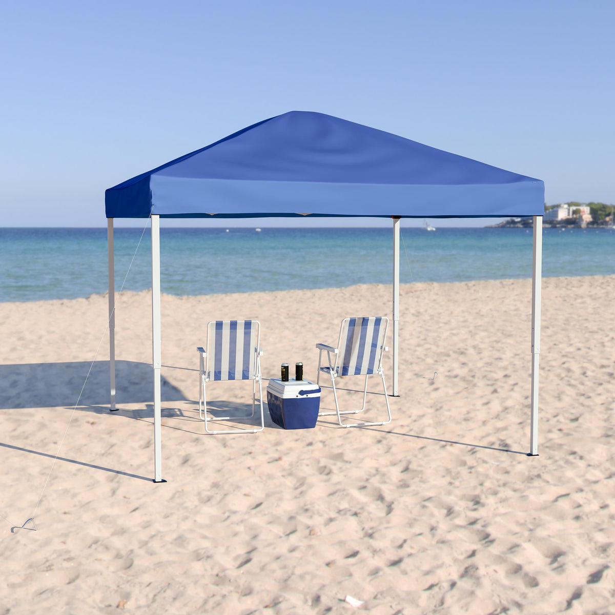 Flash Furniture 10'x10' Blue Weather Resistant Easy Up Event Straight Leg Instant Canopy Tent