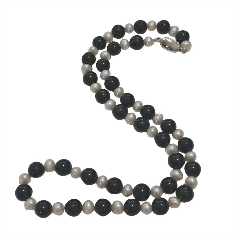 Completely Bella Latonia Cabella created Pearl and Black Tourmaline Necklace