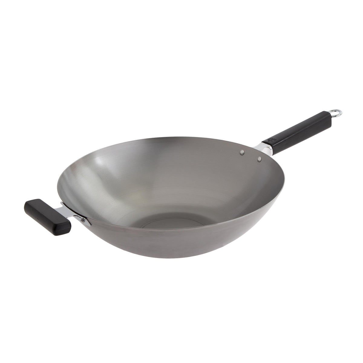 KitchenSupply Joyce Chen - Professional Series 14-Inch Uncoated Carbon Steel Flat Bottom Wok w/Phenolic Handles