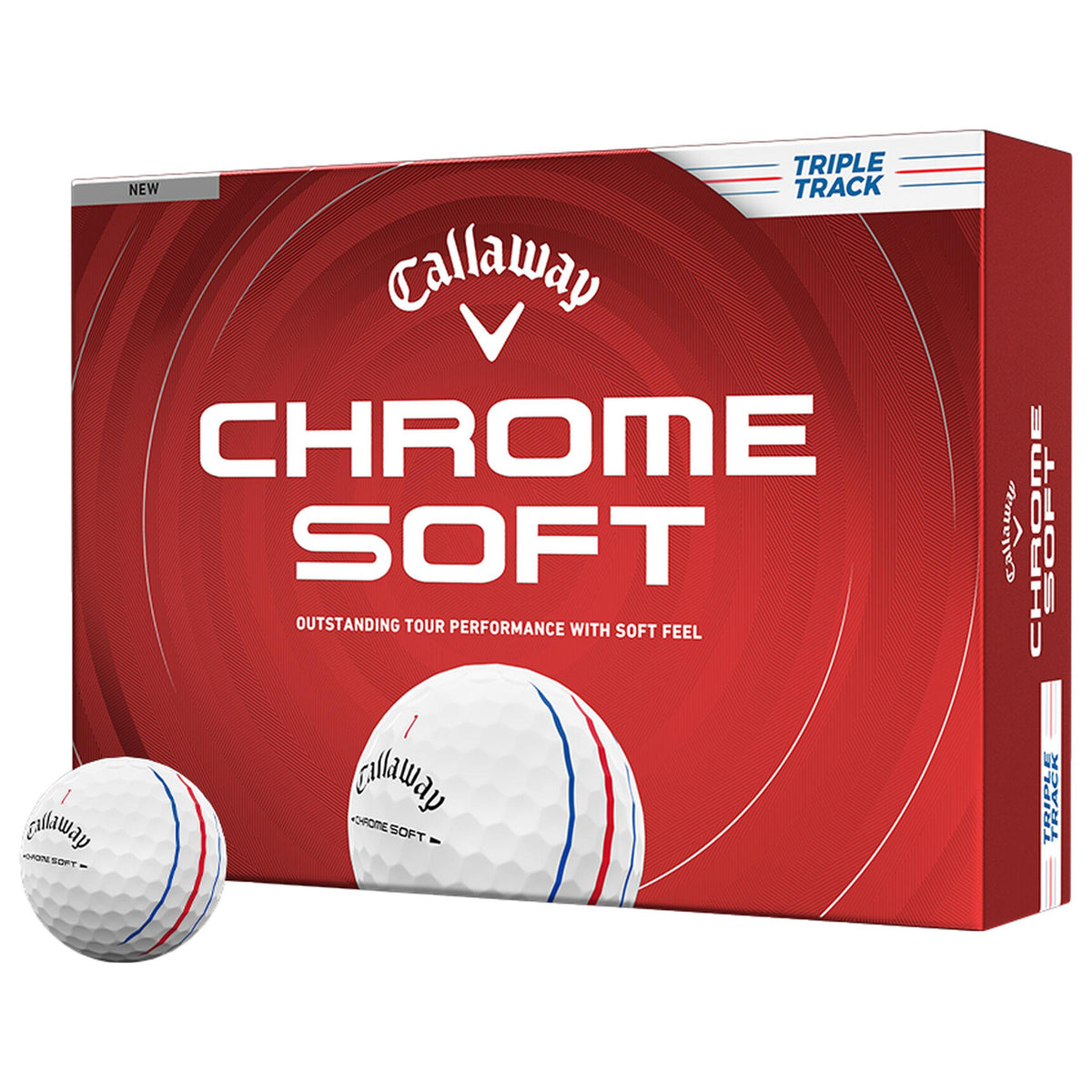 Callaway Chrome Soft Triple Track 26 White Golf Balls - 1 Dozen