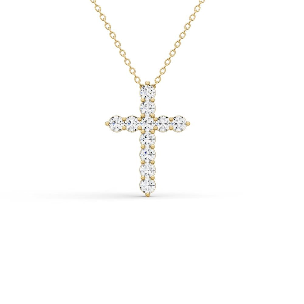 Prestige Boutique Diamonds Round Lab Diamond Cross Pendant Size 1 CT