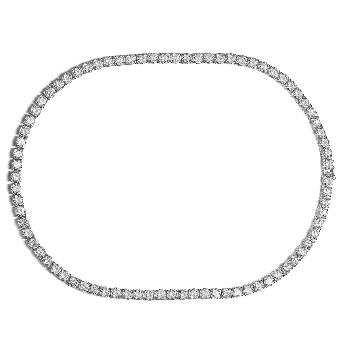 GENEVIVE Rhodium CZ Classic Tennis Necklace Size 17"