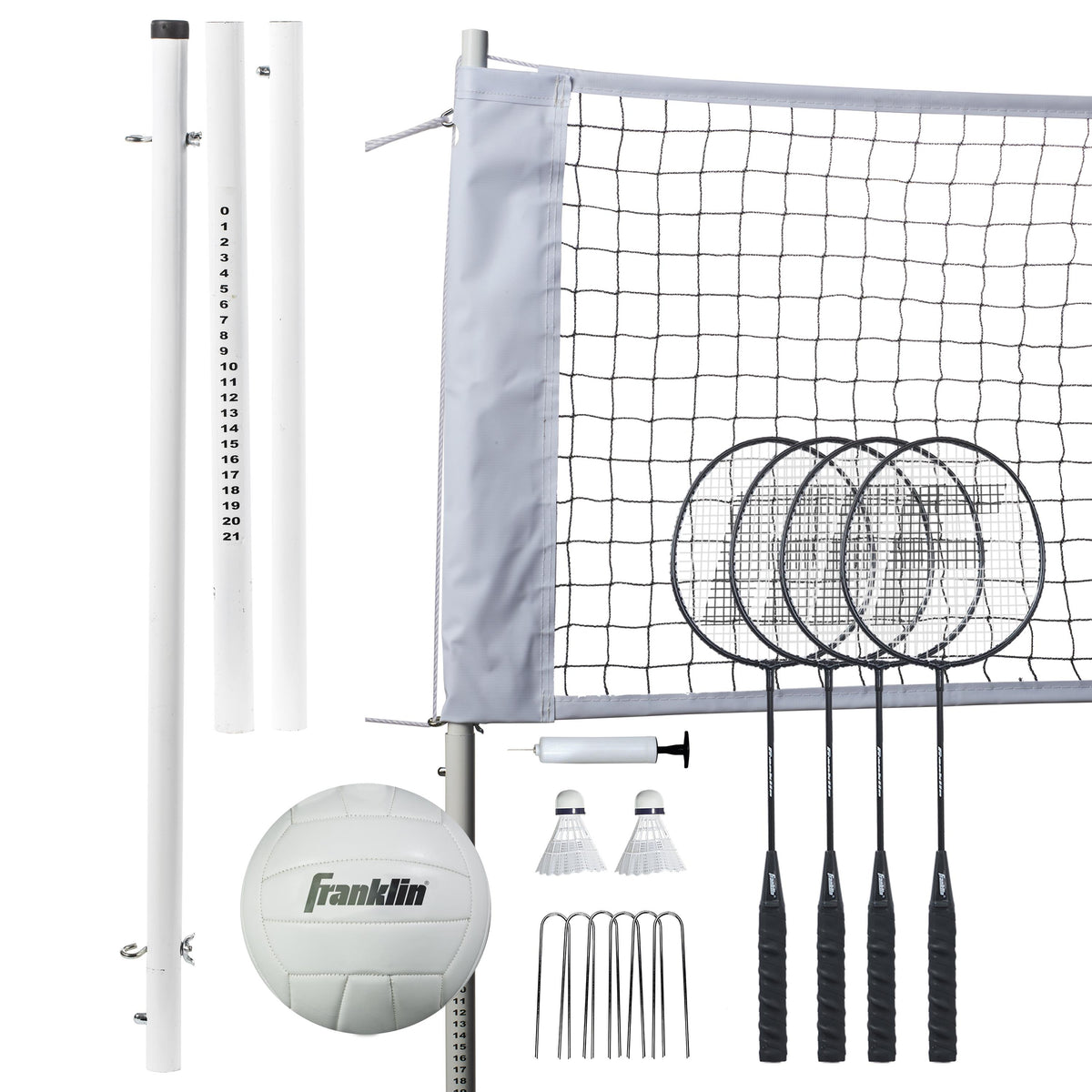 Franklin Sports Professional Volleyball/Badminton Combo Set