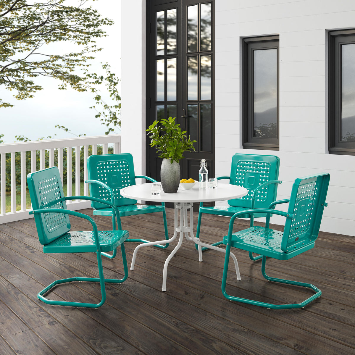 Crosley Outdoor Bates 5Pc Round Retro Outdoor Dining Set