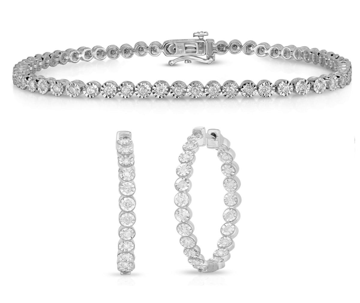 Jilco Inc Diamond Bracelet & Earring Set