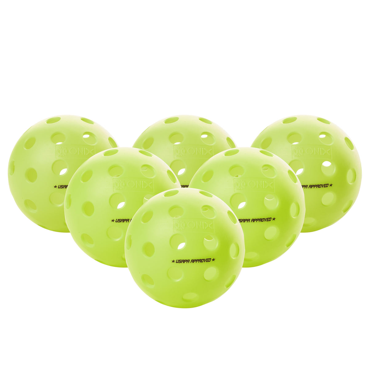 Escalade Sports ONIX - Fuse G2 Outdoor Pickleball Balls 6-Pack - Neon Green