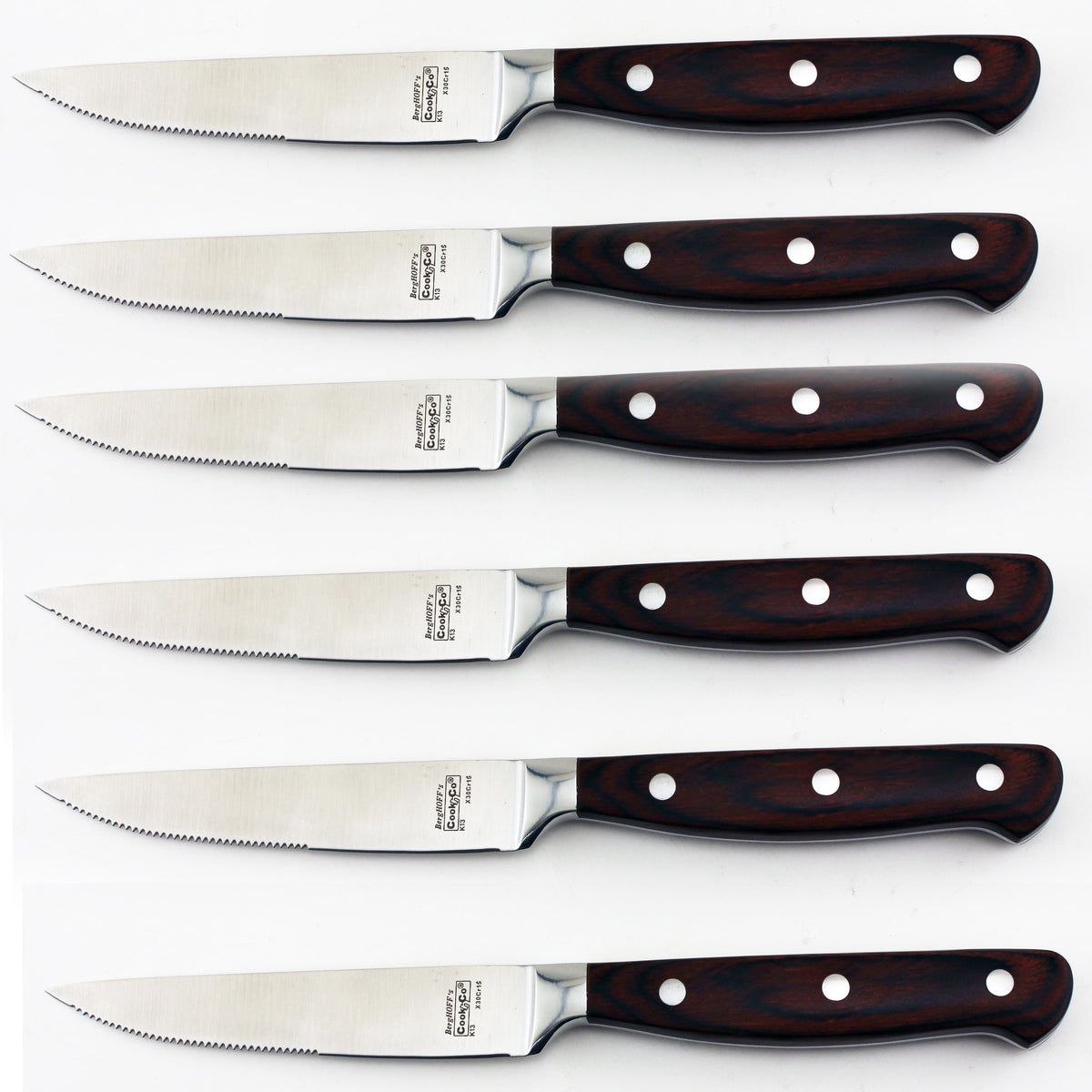 BergHOFF Pakka Wood SS Steak Knives, Set of 6, 12"