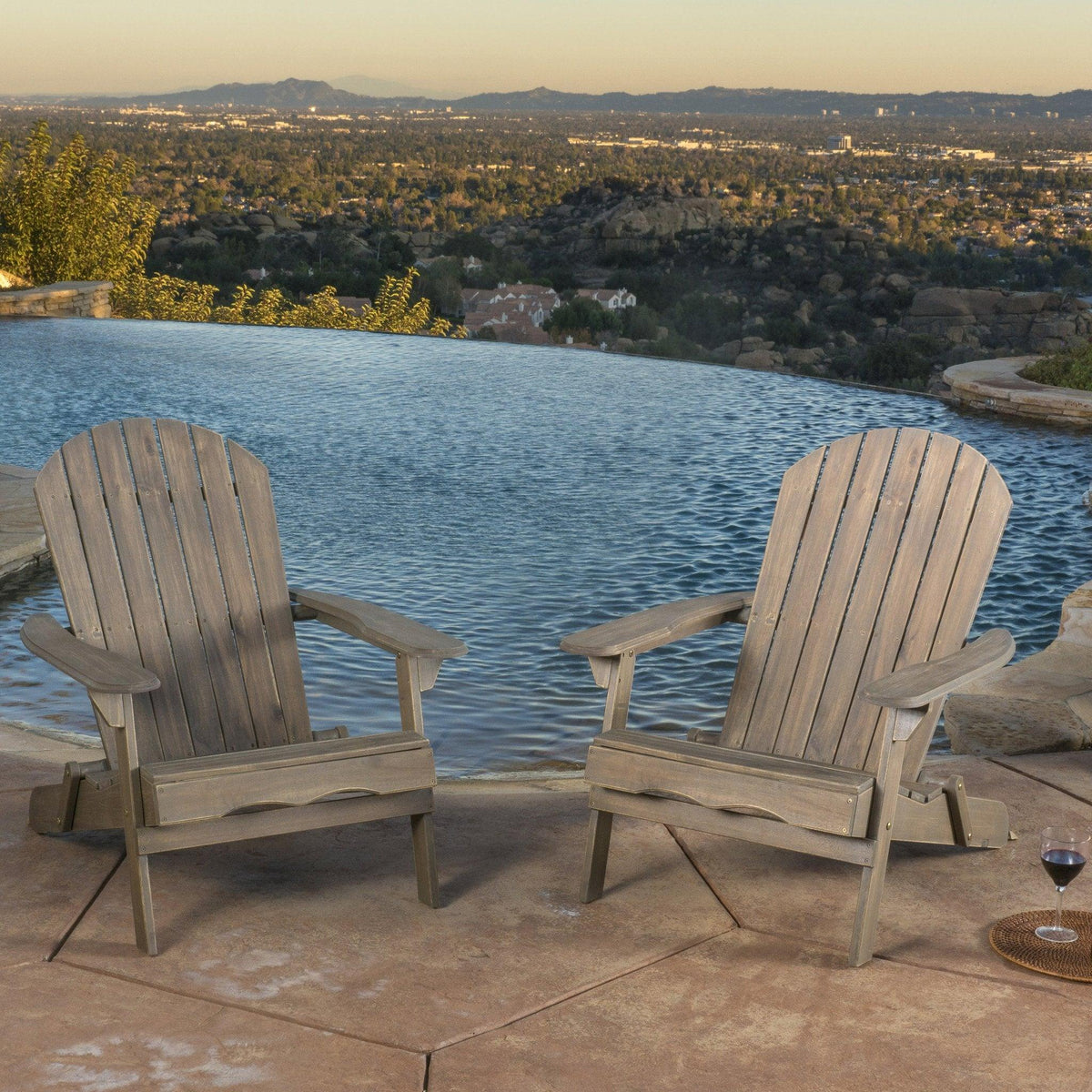 Stark Home Hanlee Folding Wood Adirondack Chair - Pack Of 2