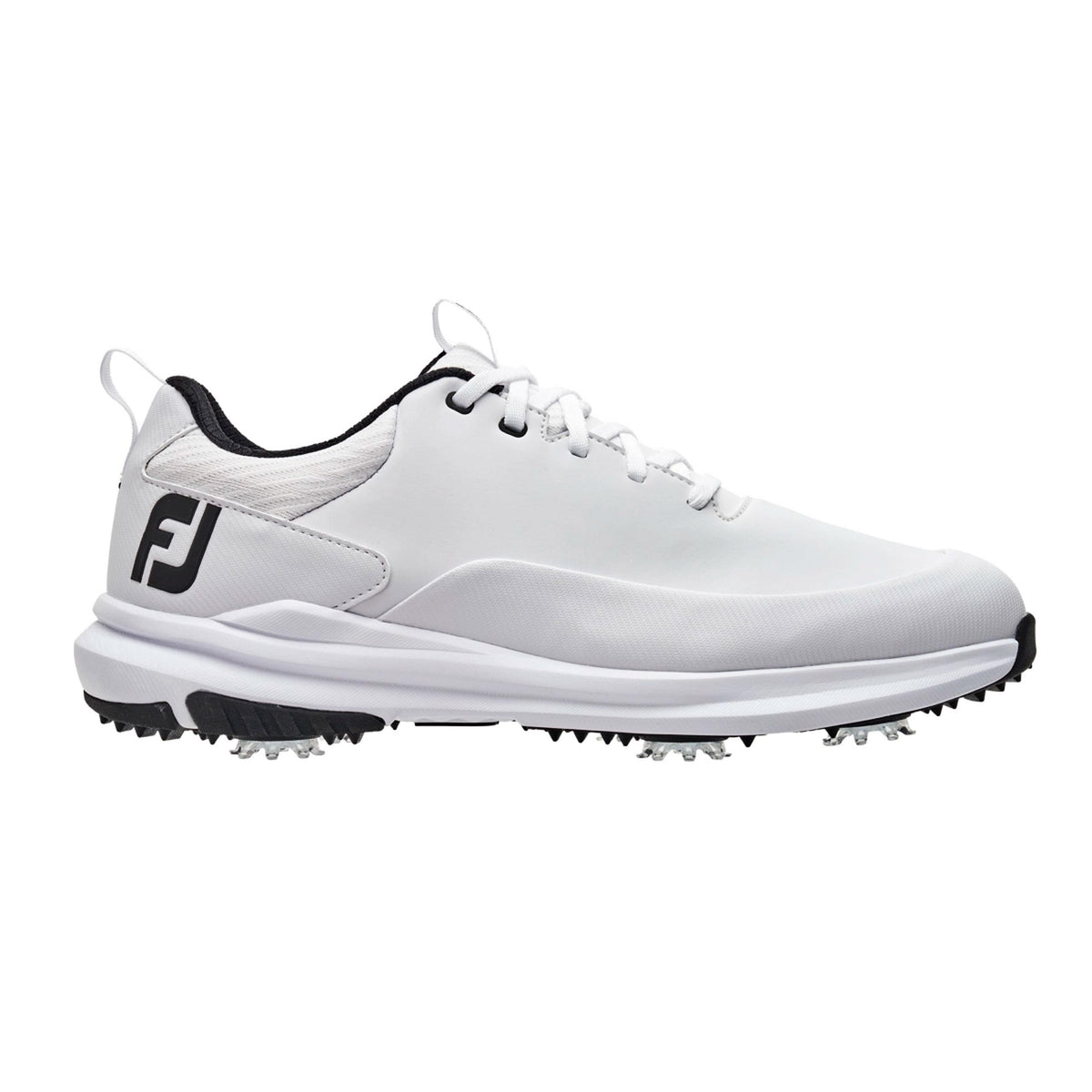 FootJoy Tour Rival Men's Spiked Golf Shoes - White/White/Black/9.5 Medium