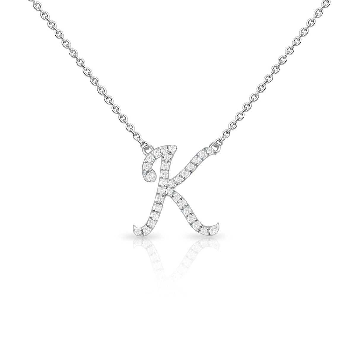 Infinity Luxe Jewelry Collection Diamond Cursive Initial W/Chain