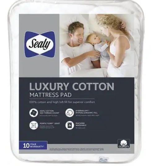 Sealy Luxury Cotton Mattress Pad - King