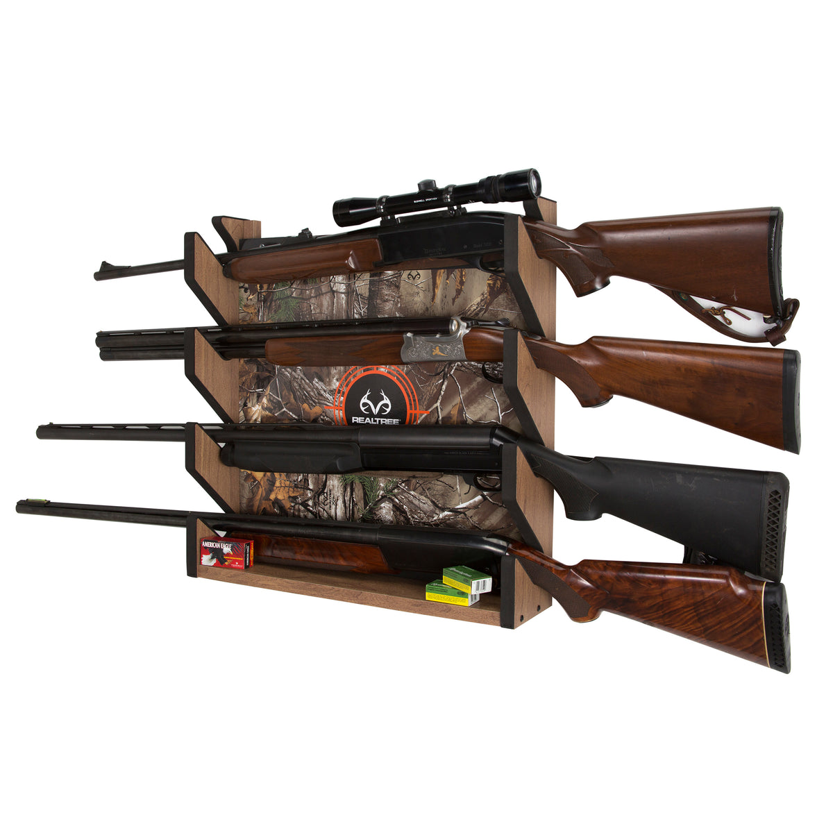 Rush Creek 4-Gun Horizontal Wall Storage Rack - Camo/REALTREE