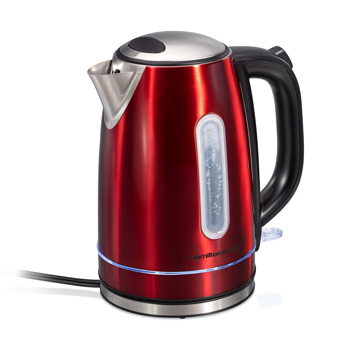 Hamilton Beach 1.7L Stainless Steel Electric Kettle w/ LED Ring Red