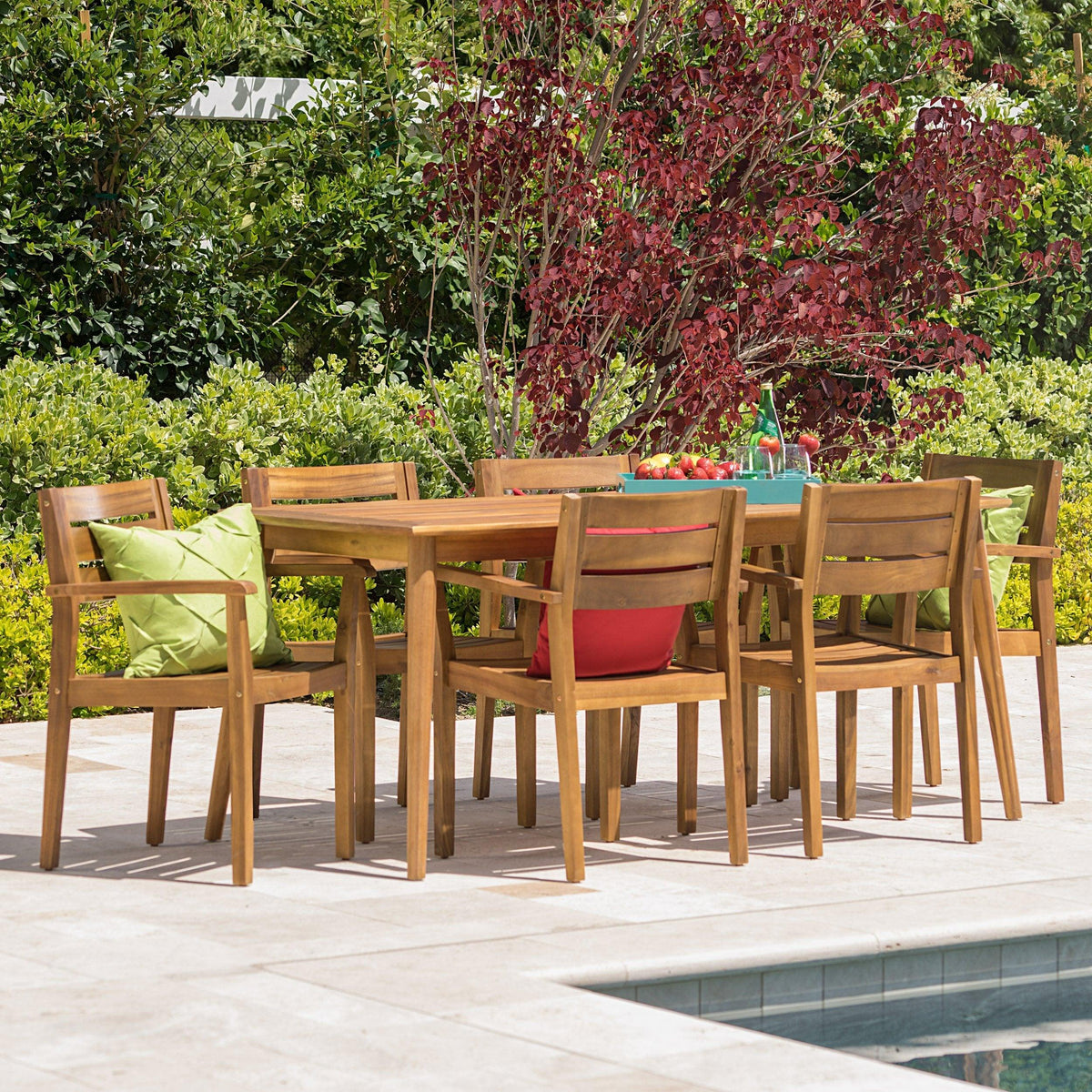 Stark Home Stamford Outdoor Wood 7Pc Rectangular Dining Set