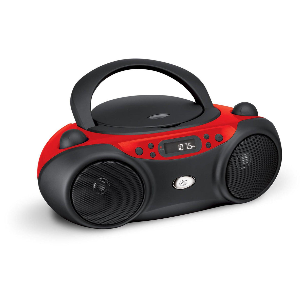 GPX Sporty CD and AM/FM Radio Boombox Red