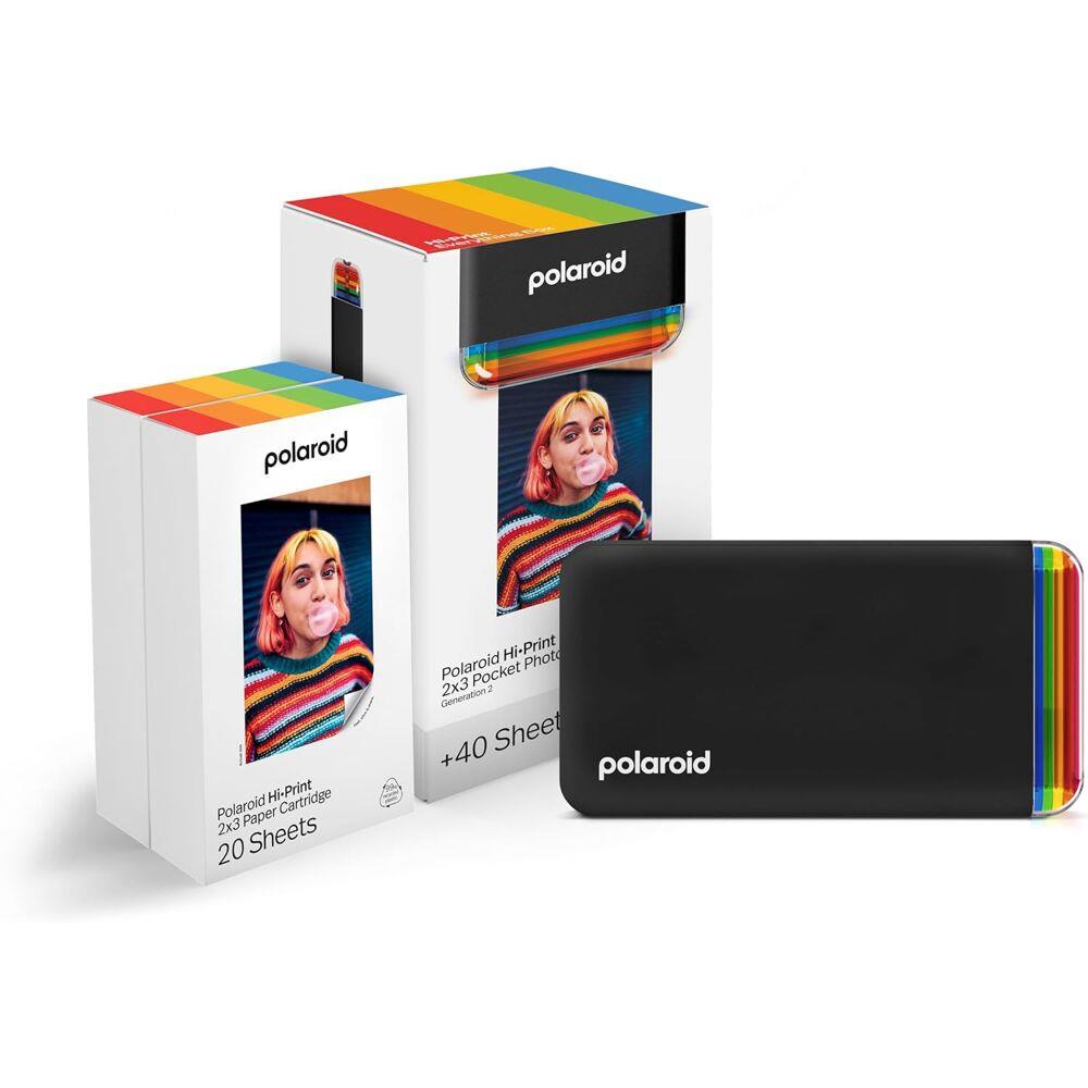 Polaroid Hi-Print + Paper Bundle- 2nd Generation Bluetooth Connected 2x3 Pocket Photo Dye-Sub Printe
