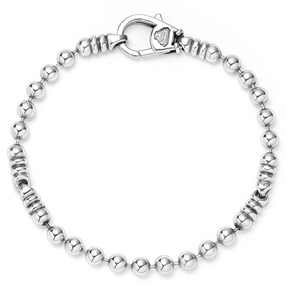 Lagos Men's Silver Caviar Beaded Bracelet