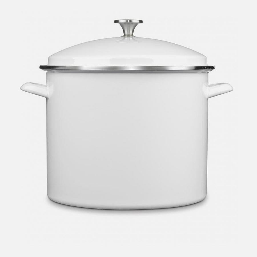 Cuisinart Chef's Classic Enamel on Steel 16 Quart Stockpot with Cover - White