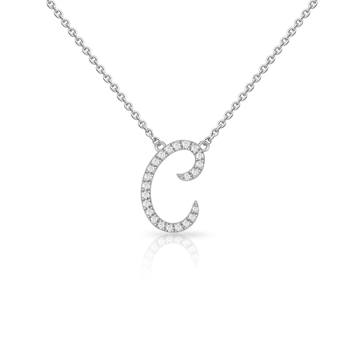 Infinity Luxe Jewelry Collection Diamond Cursive Initial W/Chain