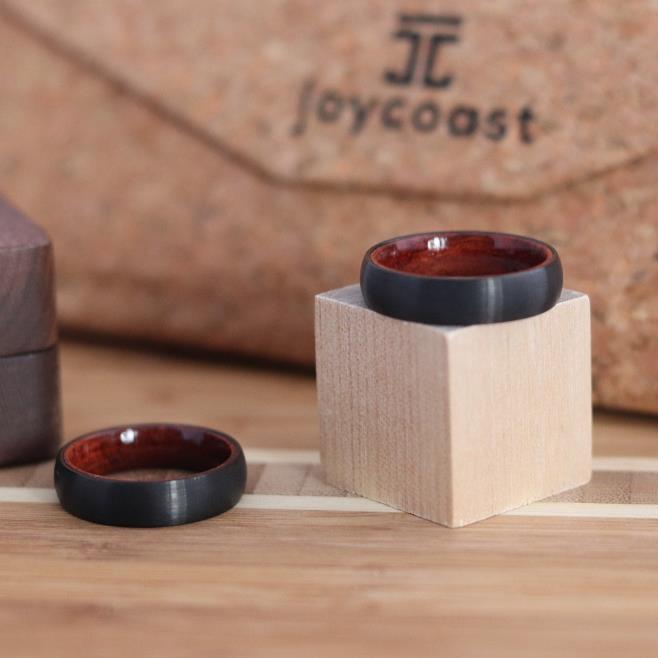 Joycoast Slim Manhatten Black - Tungsten & Rosewood Ring Size 12