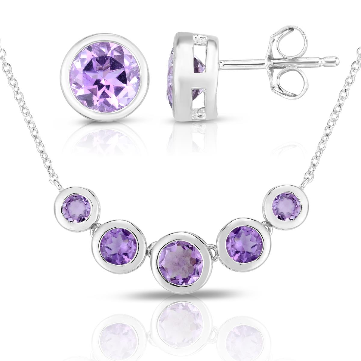 Jilco Inc Amethyst Earring & Necklace Set