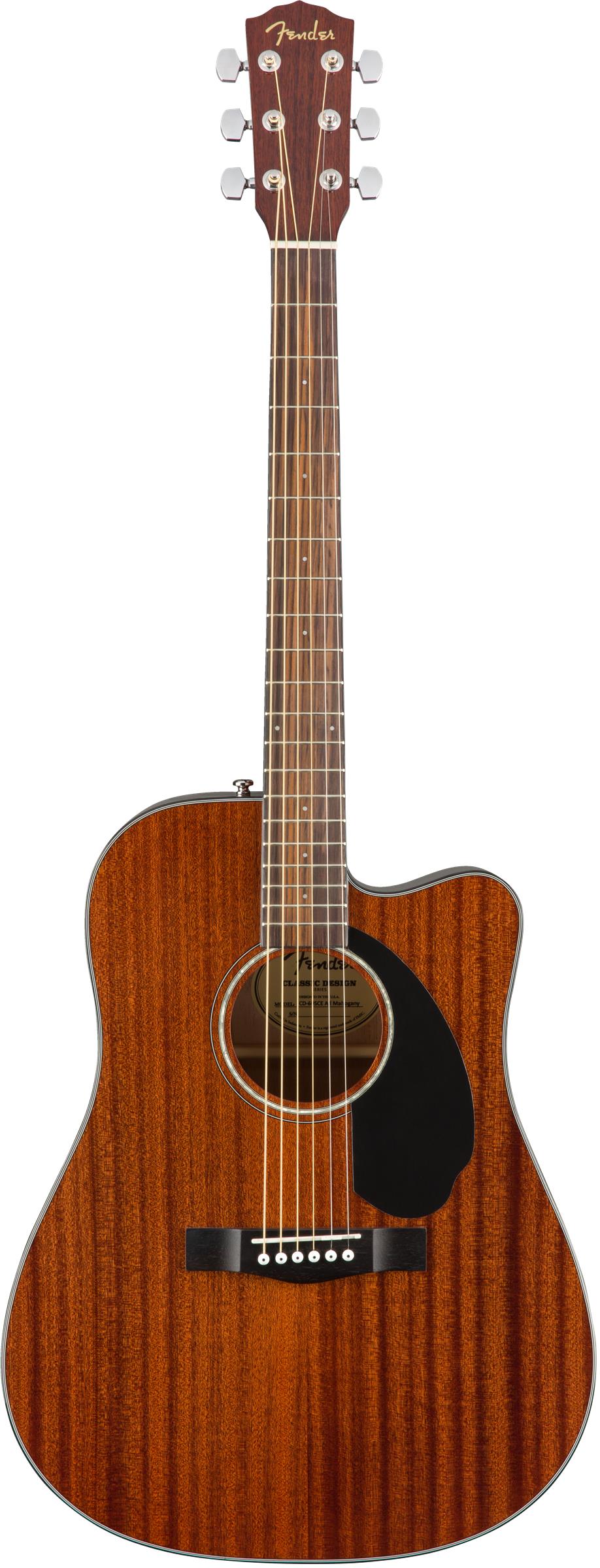 Fender CD-60SCE All-Mahogany Dreadnought Acoustic-Electric Guitar