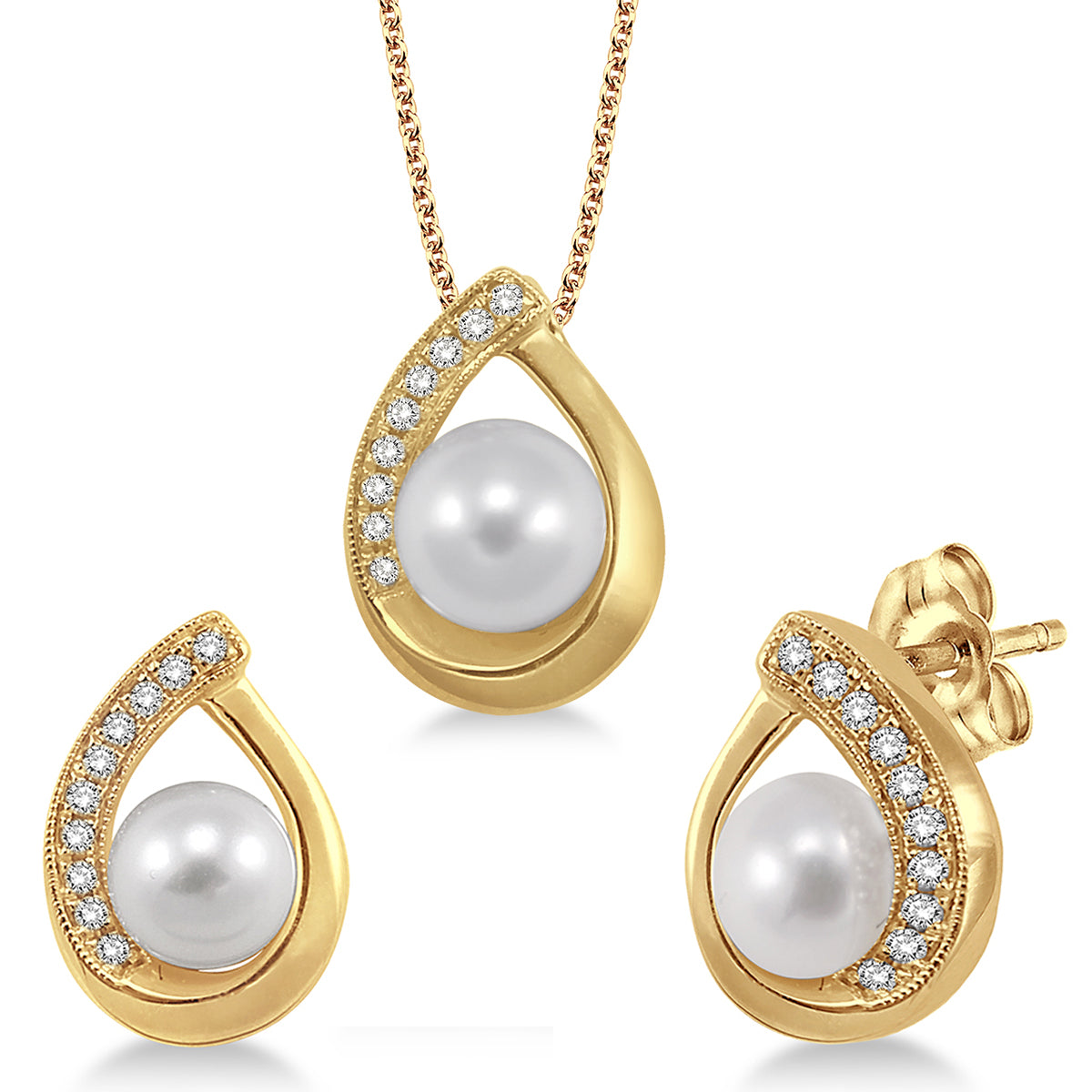 Jilco Inc Pearl Earring & Necklace Set
