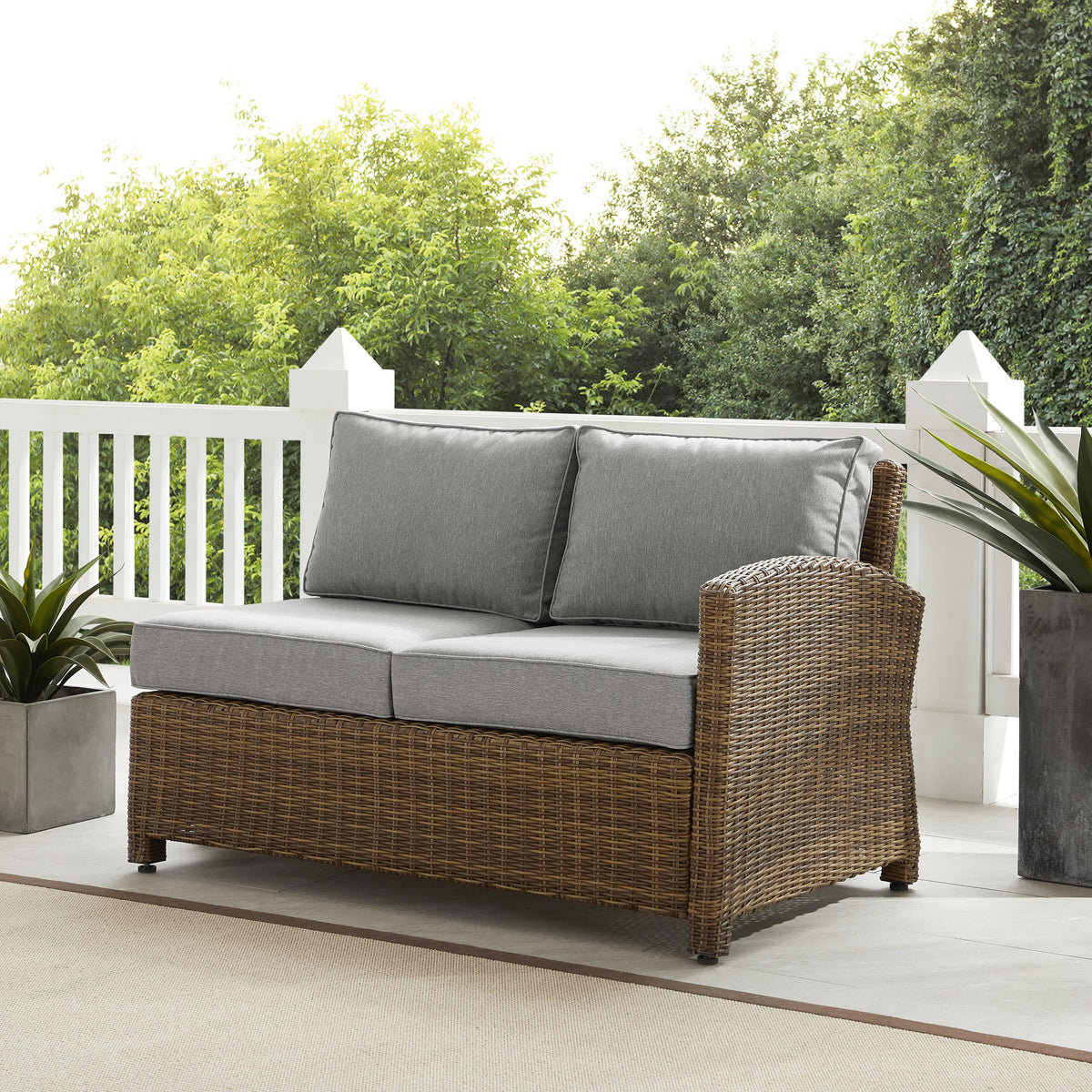 Crosley Outdoor Bradenton Wicker Outdoor Sectional Right Side Loveseat