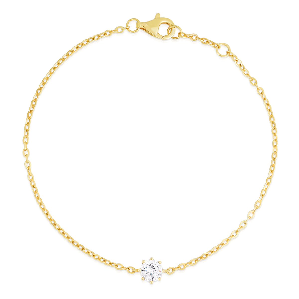 Jilco Inc Solitaire White Topaz Bracelet
