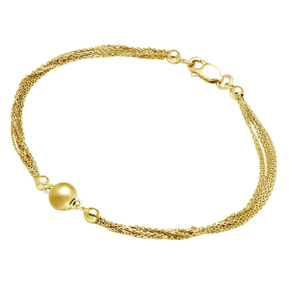 PARIKHS Gold Plated Multi Stand Beaded Bracelet in 925 Sterling Silver