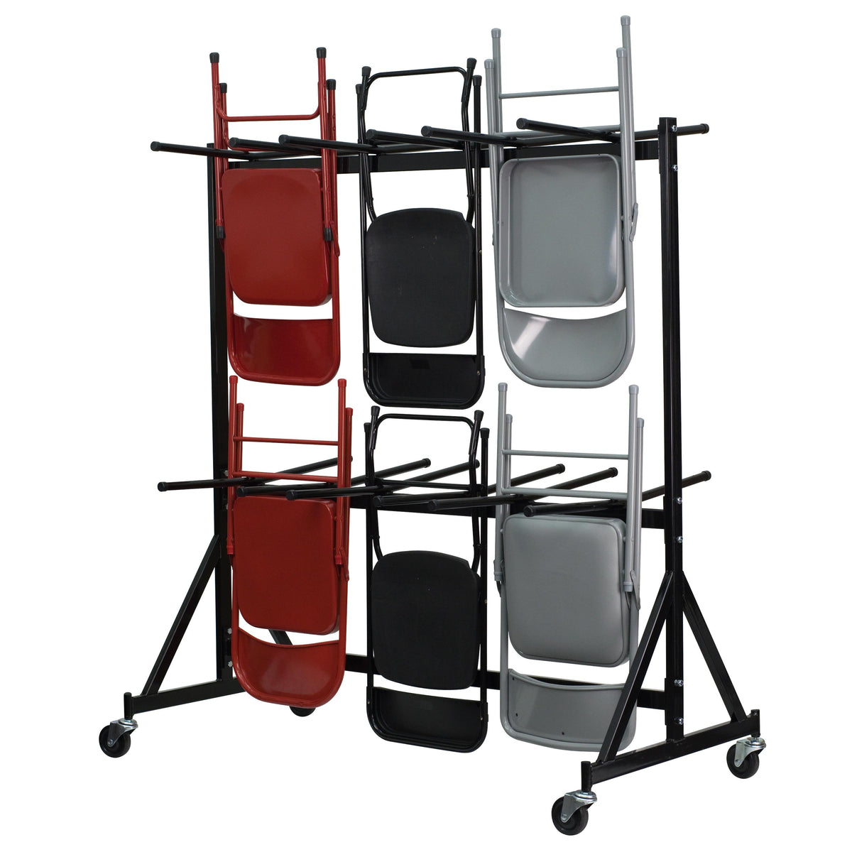 Flash Furniture Dual Sided Hanging Folding Chair Truck with Black Welded Steel Frame