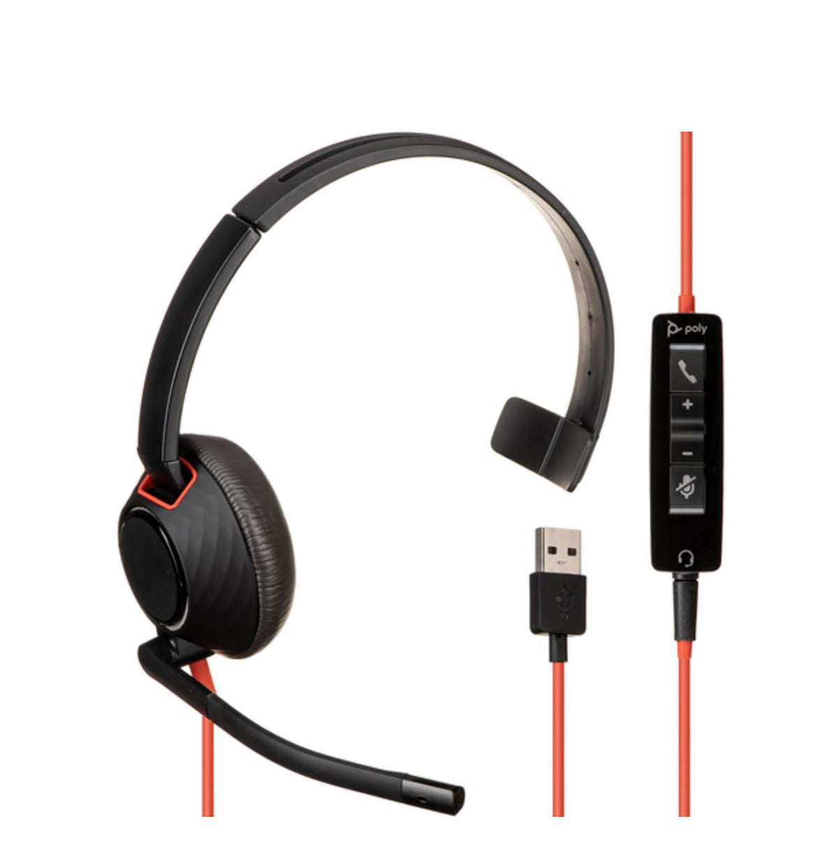 Hewlett Packard Poly Blackwire 5210 Monaural USB-C Headset