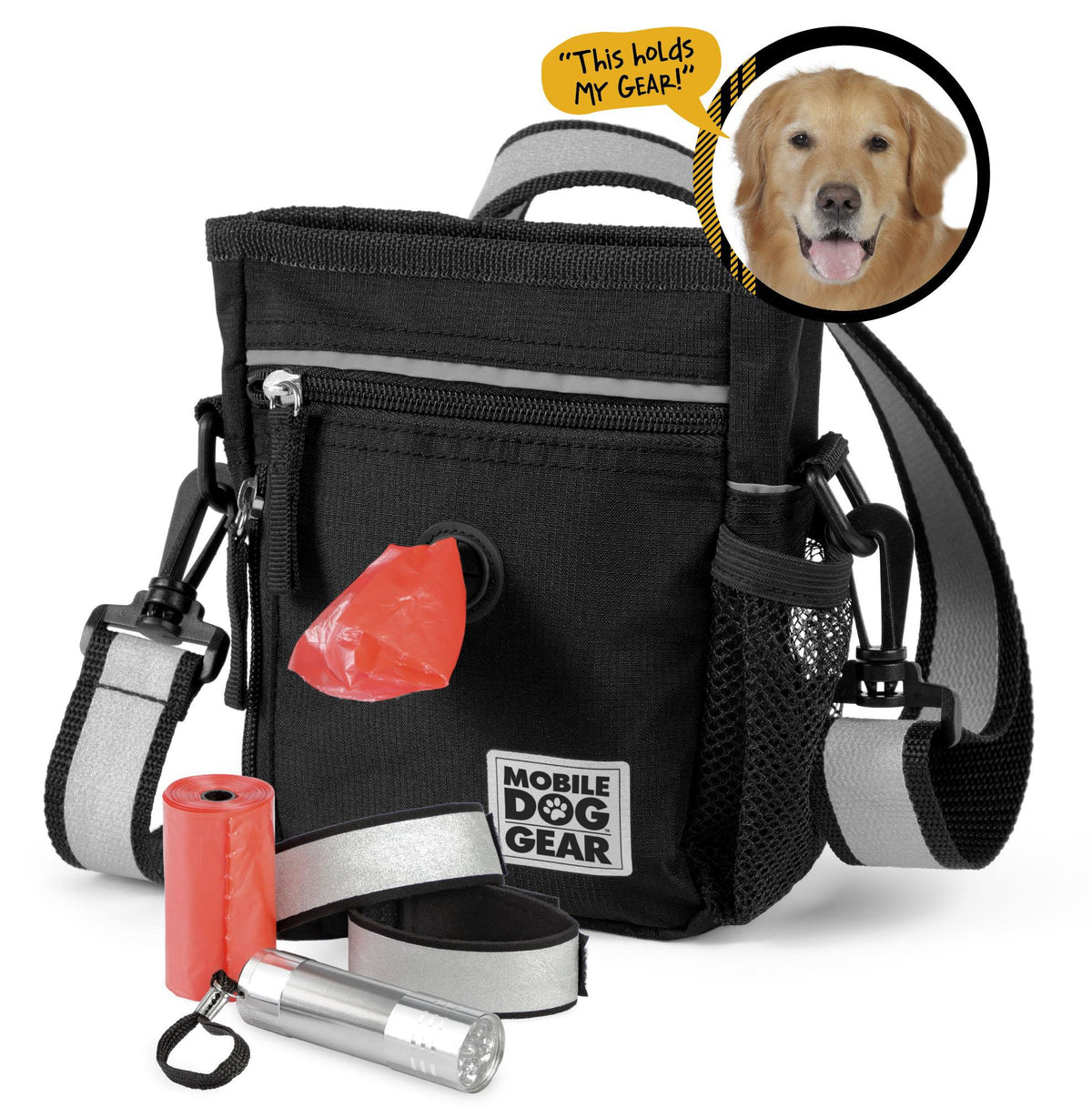DOG GEAR MDG Day/Night 6 Pc Walking Bag Size S