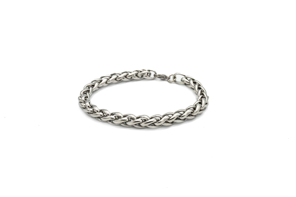 Completely Bella 9" Stainless Steel Wheat Link Men's Bracelet