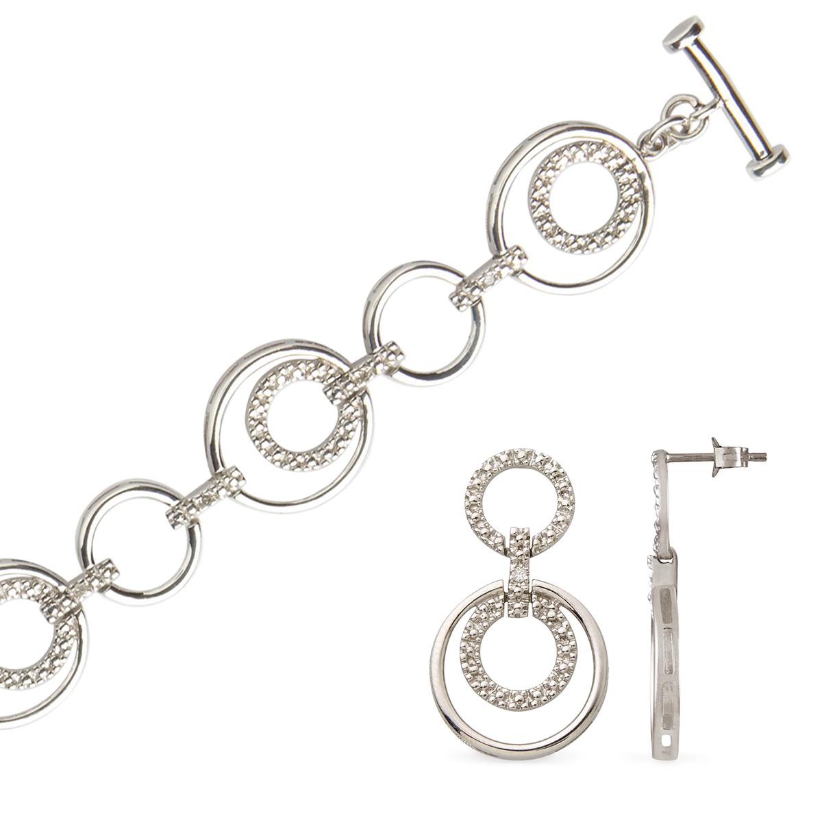 Jilco Inc Diamond Bracelet & Earring Set