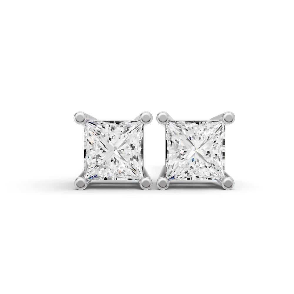 Prestige Boutique Diamonds Princess Lab Diamond Solitaire Earrings Size 0.5 CTW
