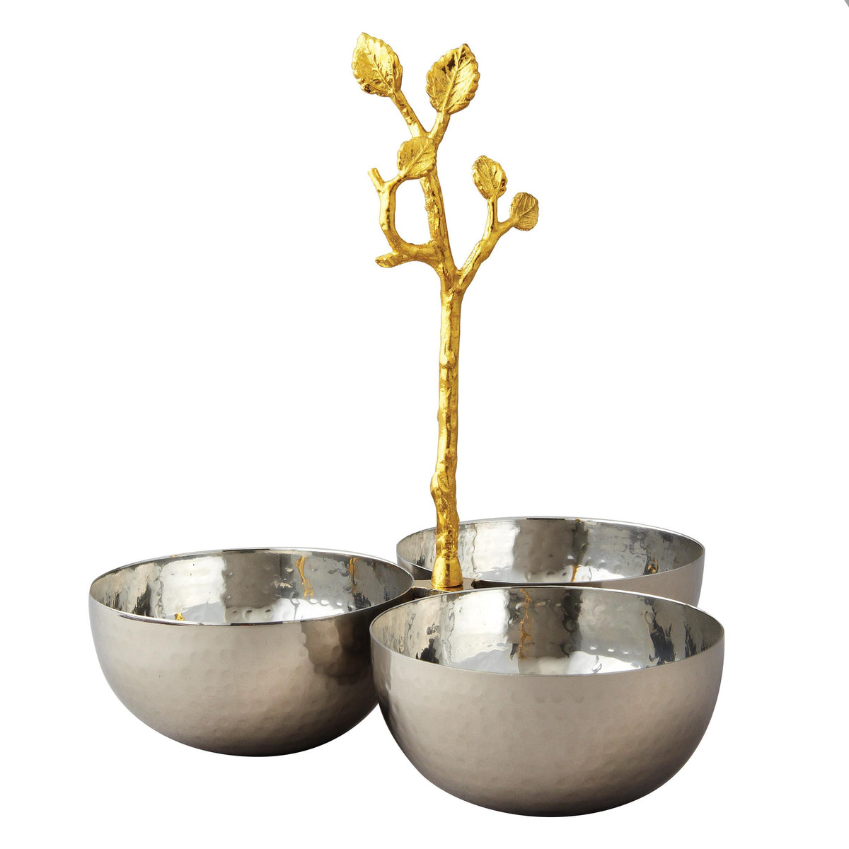 Stark Home Golden Vine Hammered Triple Bowl
