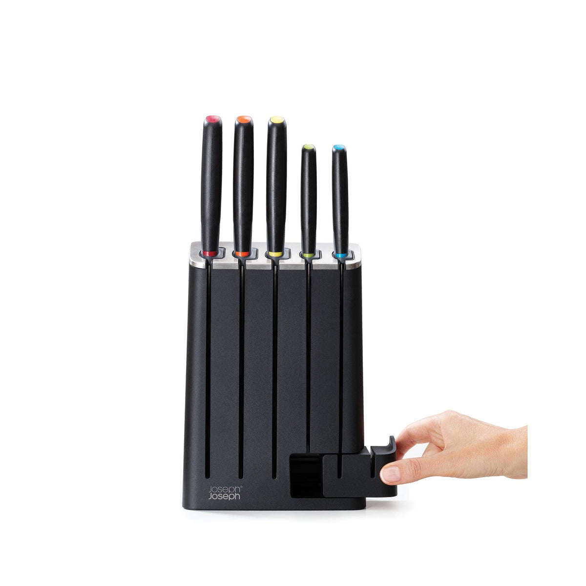 Joseph Joseph 5pc Elevate SlimBlock Multi-Color Knife Set w/ Sharpener