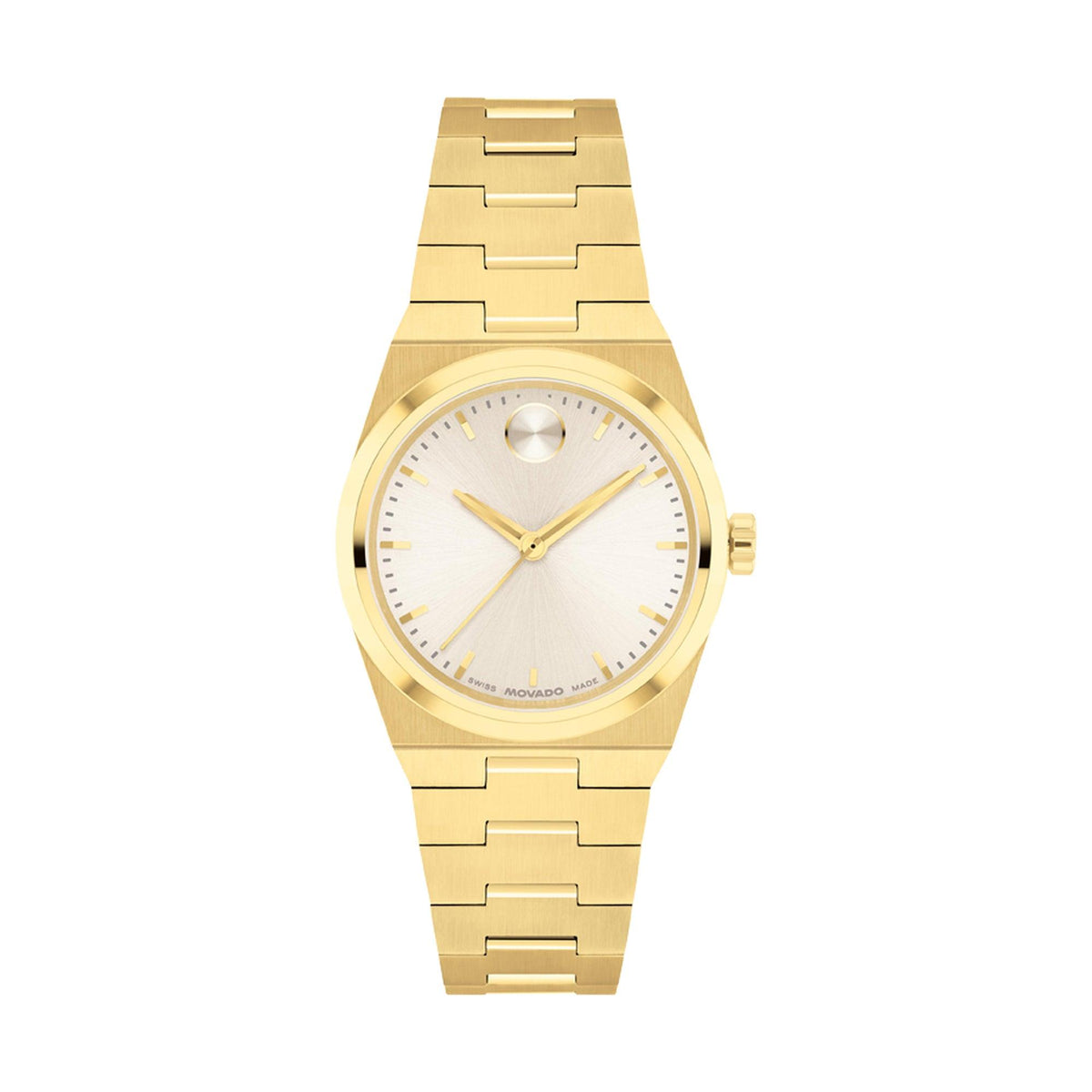 Movado Ladies Bold Quest Mini Gold-Tone Stainless Steel Watch Champagne Dial