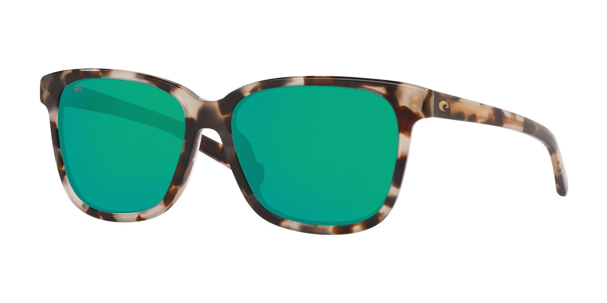 Costa Del Mar May Shiny Tiger Cowrie with Green Mirror Polarized