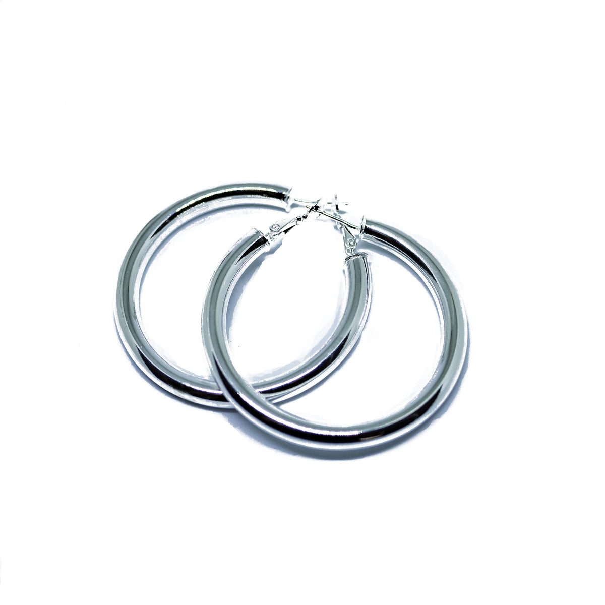 Completely Bella Oversized Silvertone Hoop Earrings